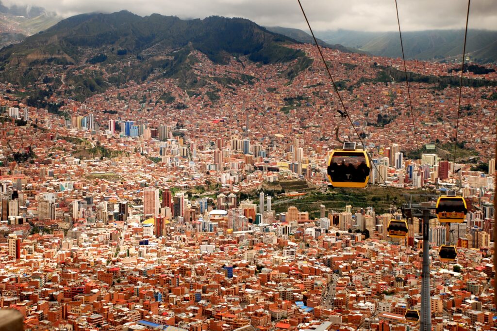 A stock image of La Paz, one of the capital cities of Bolivia, where you will likley apply for a business visa.